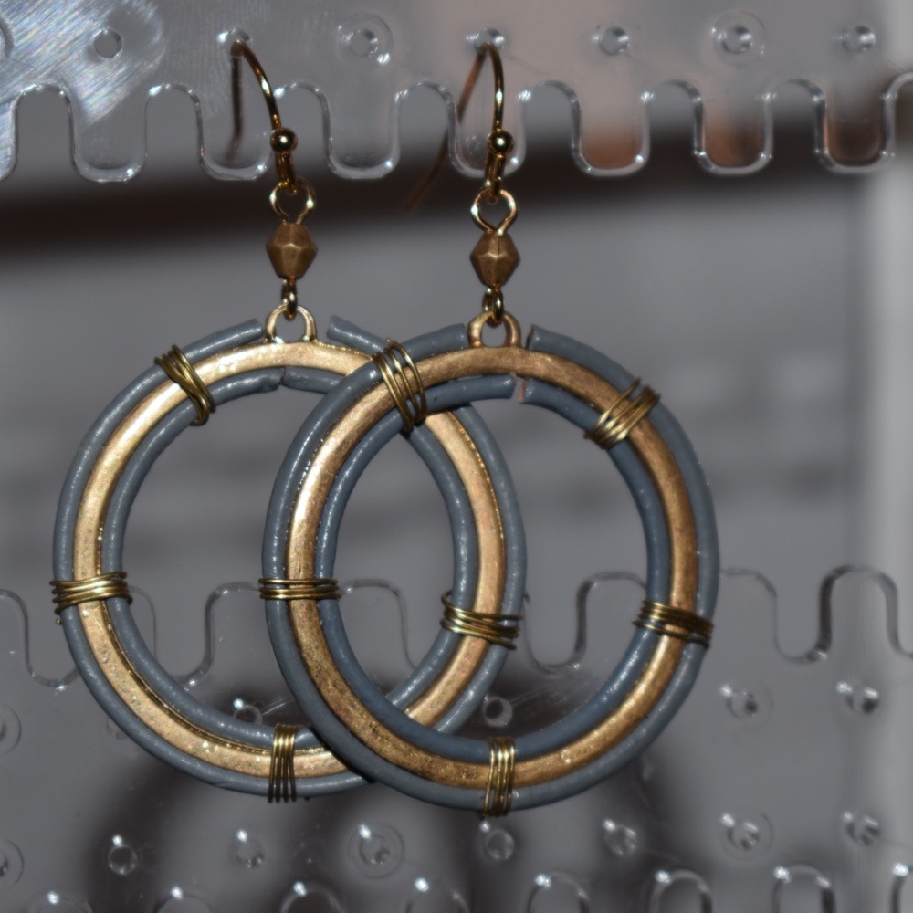 Gold/Silver Rustic Hoop Earrings